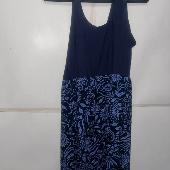 Midnight Blue Patterned Midi Dress - Picture 1 of 2